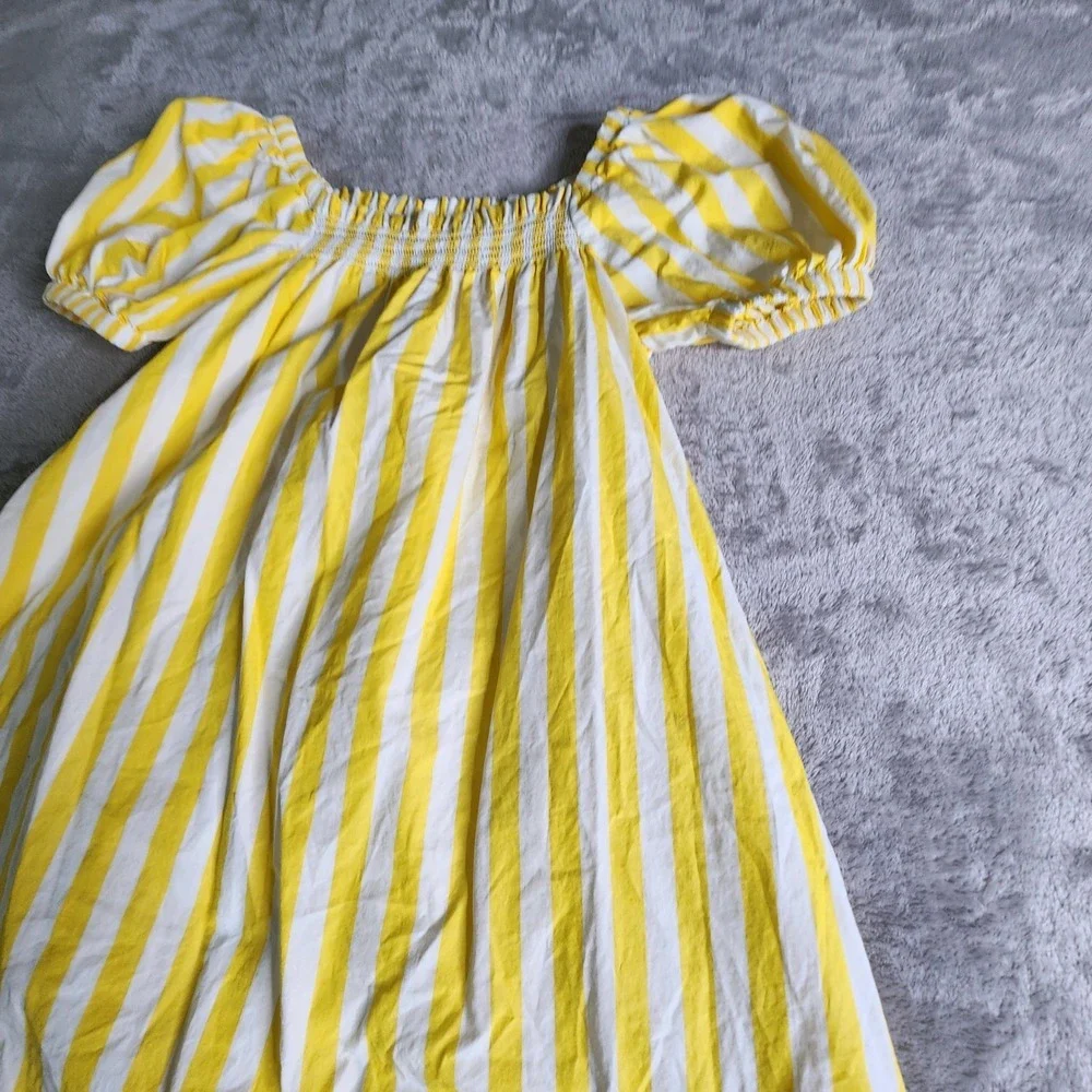 Re-Imagined By J Crew Yellow and White Striped Girls Dress Size 8
